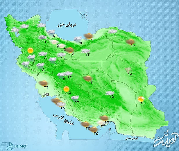 پیش‌بینی وضعیت آب و هوای تهران فردا سه‌شنبه ۱۷ اسفند ۱۴۰۰////